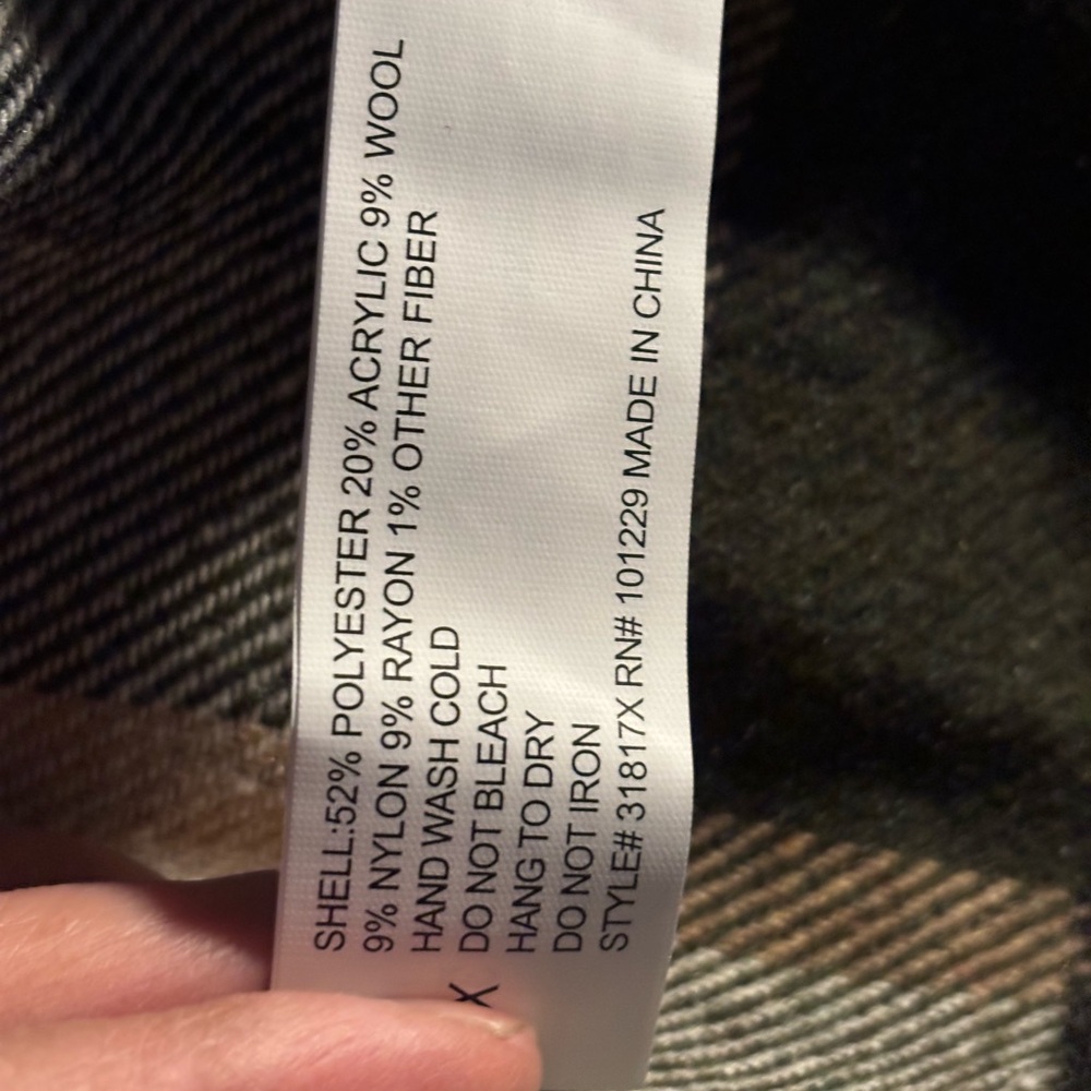 Wool-Blend Plaid Shacket with Button Front NWT - image 9